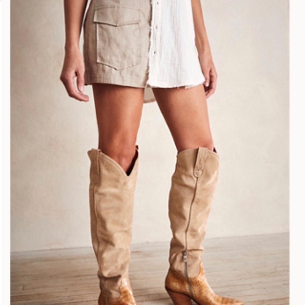 Free People J O Ghost OTK boots! Worn once Size 8